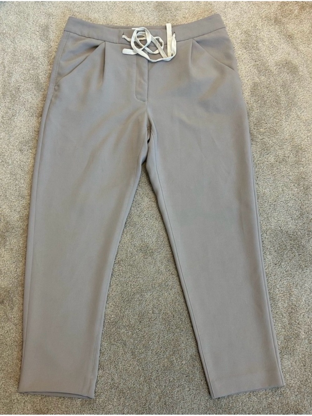 Aritzia Wilfred Taupe Brown drawstring ankle pants pockets Sz 10